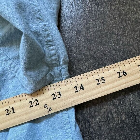 Hurley Blue Long Sleeve Button Up Shirt Size XL 100% Cotton Collared Shirt - Picture 10 of 13